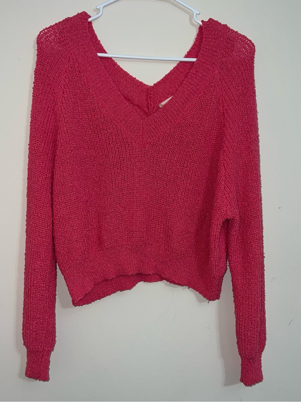 Women's Altar’d State Pink V-Neck Sweater Size M